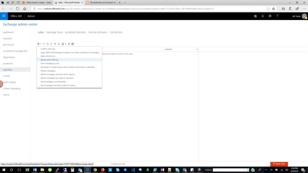 How To Create A Rule To Bypass Spam Filter At Office 365 Exchange